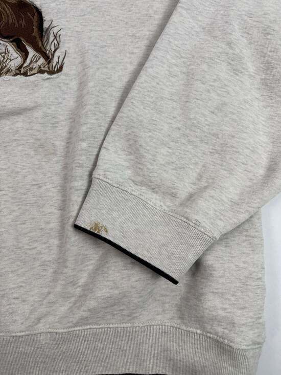 Croft & Barrow Embroidered Deer Wildlife Crewneck Sweatshirt Gray Men's XL - Picture 6 of 10